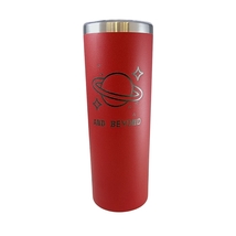 And Beyond Space Planet Theme with Hearts Red 20oz Skinny Tumbler LA5066 - £15.84 GBP