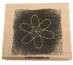 Stampin Up Rubber Stamp Flower Outline in Square Smudge Background Card Making - £3.18 GBP