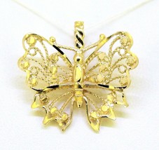 BUTTERFLY PENDANT REAL SOLID 14 K GOLD 2.7 g - £214.79 GBP