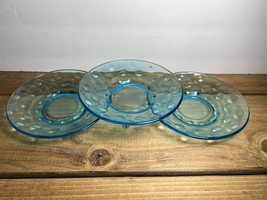 VINTAGE HAZEL ATLAS CAPRI SKOL AQUA DOTS SMALL DESSERT PLATE 5.5” SET OF 3 - $24.30