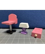 KidKraft Shimmer Mansion Wooden Office Pink Chair Purple Lamp Misc Piece - $19.33