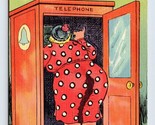 Risque Comic Woman With Big Butt is all Ears UNP Linen Postcard I17 - $2.92
