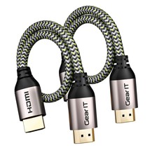 GearIT HDMI Cable (2-Pack / 0.75ft / 0.22m) High-Speed HDMI 2.0b, 4K 60hz, 3D, A - £18.09 GBP