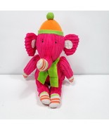 Monkeez &amp; Friends Elroy Elephant Hot Pink Plush Stuffed Animal 11&quot; Green... - €14,55 EUR