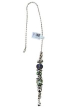 Ganz Beaded Blue Green  Fan Light Pull  Chrome Colored Pull Chain w Connector - £5.59 GBP