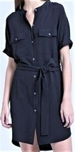 THEORY Maxyne Crepe Belted Cargo Dress Sz-L Navy - $99.97