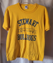 VTG Men's Russell Athletics T-Shirt M Stewart Middle School Yellow Colle... - $14.99
