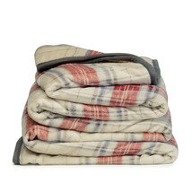 Red Plaid Twin/Full Reversible Faux Fur Blanket Ultra Soft Fleece - £60.92 GBP