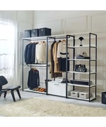 White Walk-in Closet: Wood &amp; Metal Frame - $1,541.99