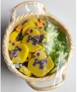 Vintage Mini Duck Erasers In An Easter Basket Made In Taiwan New - $150.30 MXN