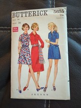 Vintage Butterick 5655 Shirtdress Front  Button Placket Sewing Pattern S... - £11.20 GBP