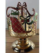 Bath and Bodyworks Christmas Large Gold Pedestal 3 Wick Candle Holder - £19.50 GBP