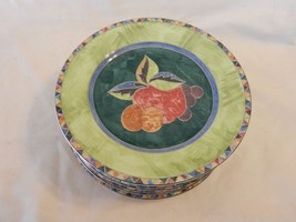 Set of 8 Stoneware Salad Dessert Plates from PTS Interiors Carmen Fruit ... - $100.00