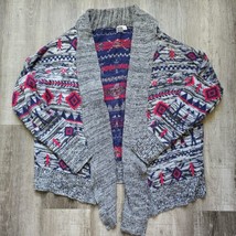 Roxy Cardigan Sweater Womens Large Aztec Pattern Knit Open Front Draped ... - £15.64 GBP