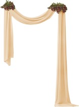 Socomi Wedding Arch Draping Fabric 3 Panels 29&quot; X 19Ft Champagne Sheer Chiffon - $44.97