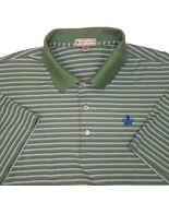 Peter Millar Polo Shirt Mens XL Green White Blue Striped Golf Cotton S/S - €22,08 EUR