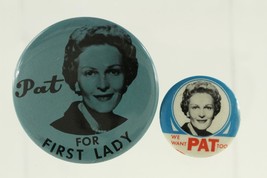 Vintage Political Presidential Campaign Buttons We Want PAT NIXON For Fi... - £14.02 GBP