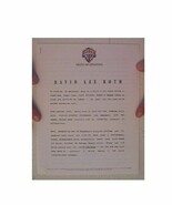 David Lee Roth Press Kit &#39;A Little Ain&#39;t Enough&#39;  Van Halen - $503.59 MXN