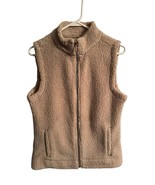 Calvin Klein Sherpa Fleece Zip-Up Vest Beige S Womens Outerwear - $33.60 CAD