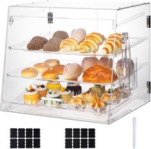 3 Tray Commercial Countertop Bakery Display Case 21&quot; X 17.3&quot; X 14&quot; Acrylic - £99.98 GBP