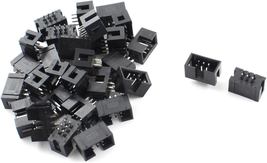 Uxcell 30 Pcs 2X3 6Pins 2.54Mm Pitch Straight Pin Connector IDC Box Headers - £11.08 GBP