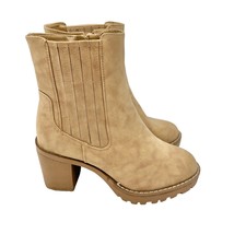 Cato Est 1946 Comfort Boots Womens Size 6 Tan 3in Heel Side Zippers - £25.63 GBP