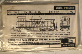 Vintage 92-76 T H &amp; B Yellow 1957 Model Train Decals - £7.61 GBP