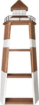 Nautical Wood Lighthouse Shelf Decor Wooden Nautical Shelves Nautical Ornament D - £70.35 GBP