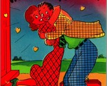 Comic Romance What a Welcome I&#39;ve Got For You!  UNP Linen Postcard Unused - $3.91