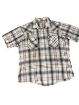 Western Frontier Plaid Peral Snap Shirt Short Sleeve Men’s Size Large - £14.66 GBP