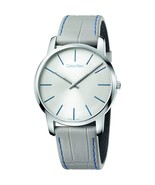 Calvin Klein K2G211Q4 City Swiss Made Silver Dial Men&#39;s Leather Watch - £100.30 GBP