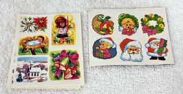 Over 100 Vintage Gummed Christmas Sticker Seals Santa Bells Church Poins... - $9.90