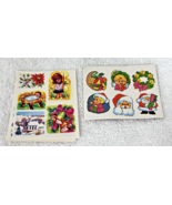 Over 100 Vintage Gummed Christmas Sticker Seals Santa Bells Church Poins... - $182.18 MXN