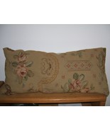 Vintage Estate Find Stitched Floral Straw Filled Long Pillow - £55.28 GBP