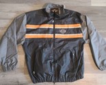 Harley Davidson Black Orange Rain Wind PVC Jacket Mens Large Wind Breaker  - $24.18