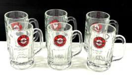 Six A&amp;W Root Beer Dimpled Glass Mugs Original 1948-1958 Logo Heavy Thick... - £102.89 GBP