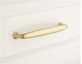 New 6&quot; Satin Brass Dinan Solid Brass Cabinet Pull by Signature Hardware - £12.71 GBP