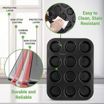 NutriChef NC2TRCP4 Muffin Pans for Baking 2-Pack - Black - $13.49