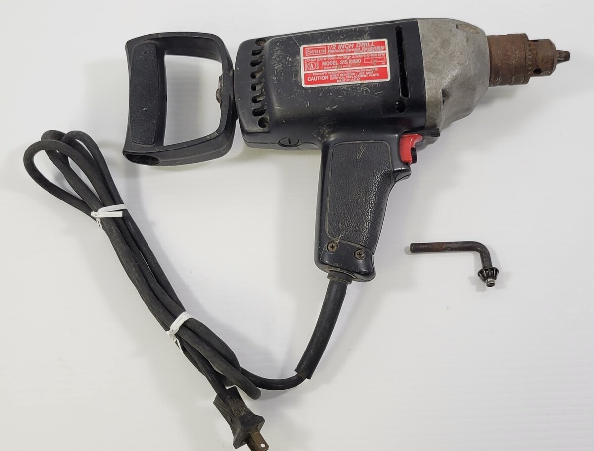 *Y) Vintage Sears Craftsman 1/2&quot; Electric Reversible Drill 315.10280 3/4... - $29.69