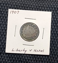 1907 Liberty V Nickel 5¢ Beautiful - £14.18 GBP