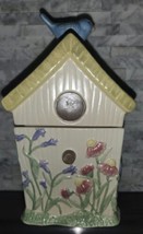 Sonoma Bird House Cookie Jar, Collectible, Cottagecore, Bluebird - £38.85 GBP