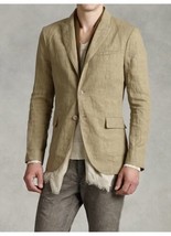 John Varvatos Linen Cotton Peak Lapel Jacket Size EU 56 USA 46 - £273.22 GBP