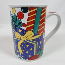 Vintage Christmas Coffee Cup Mug Ceramic Presents Medium Tall - $16.83