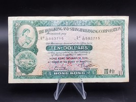 Hong Kong Banknote 10 Dollars 1981  P-181c Circulated - $8.90