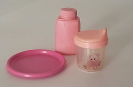Vintage M&amp;S Shillman Baby Doll Sippy Cup Powder Bottle Pink Plate Hong Kong 86/7 - £19.51 GBP
