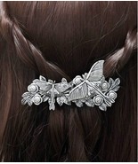 Butterfly rose leaf goth barrette - $270.14 MXN
