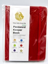 Mini Size Password Book Hardcover Password Keeper, 6&quot; x 4.5&quot; - Red - £8.66 GBP