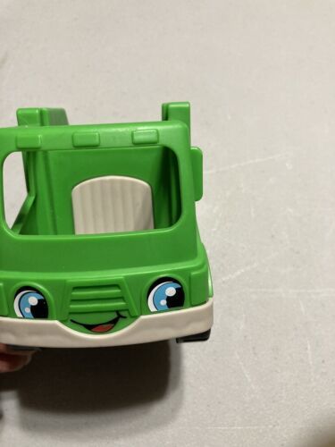 Primary image for Fisher Price Little People Green Recycle Garbage Trash Truck Vehicle Car