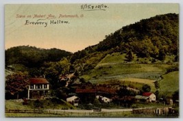 Portsmouth OH Brewery Hollow Scene On Mabert Ave c1915 Ohio Postcard F35 - $9.95