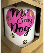 Me &amp; My Dog Ceramic Mug Pink Gold Paws (Women Owned) Coffee Hot Chocolate - £10.23 GBP